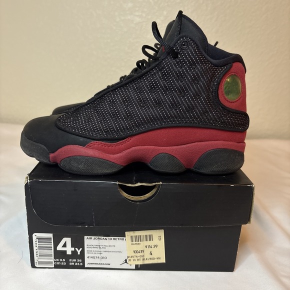 Jordan Other - NIKE AIR JORDAN XIII 13 RETRO GS BLACK RED WHITE BRED PLAYOFF 414574-010 Size 4Y